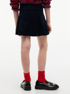 Corduroy Pleated Skirt — Blue 4