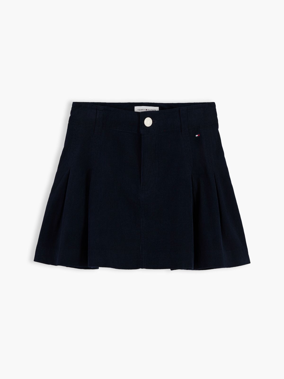 Corduroy Pleated Skirt — Blue
