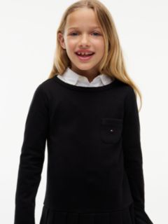 Long Sleeve Fit And Flare Dress — Black 2