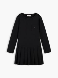 Long Sleeve Fit And Flare Dress — Black 5