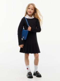 Long Sleeve Fit And Flare Dress — Black 1