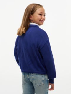 Textured Back Logo Relaxed Jumper — Blue 4