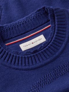 Textured Back Logo Relaxed Jumper — Blue 6