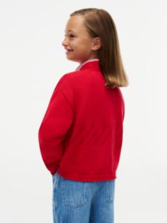 Textured Back Logo Relaxed Jumper — Red 4