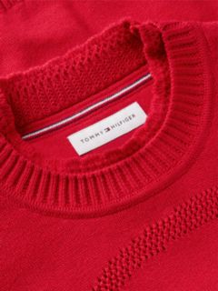 Textured Back Logo Relaxed Jumper — Red 6