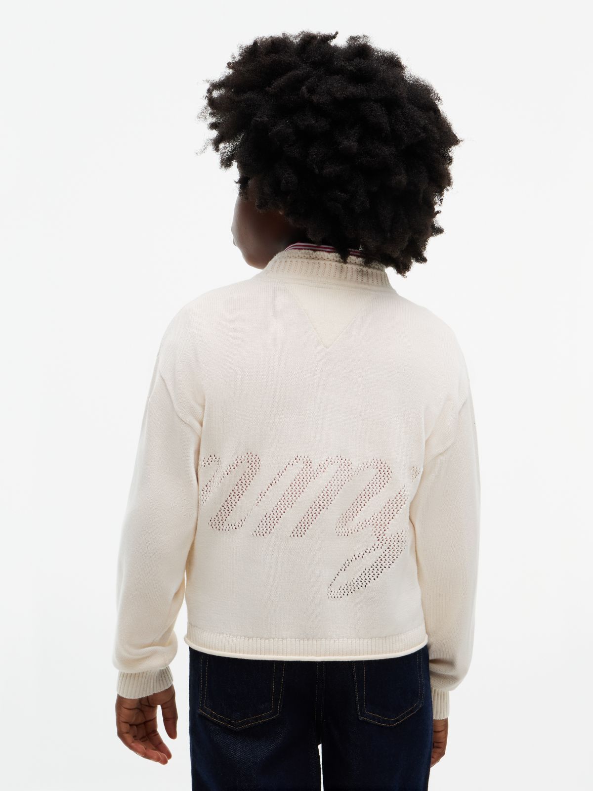 Textured Back Logo Relaxed Jumper — Yellow