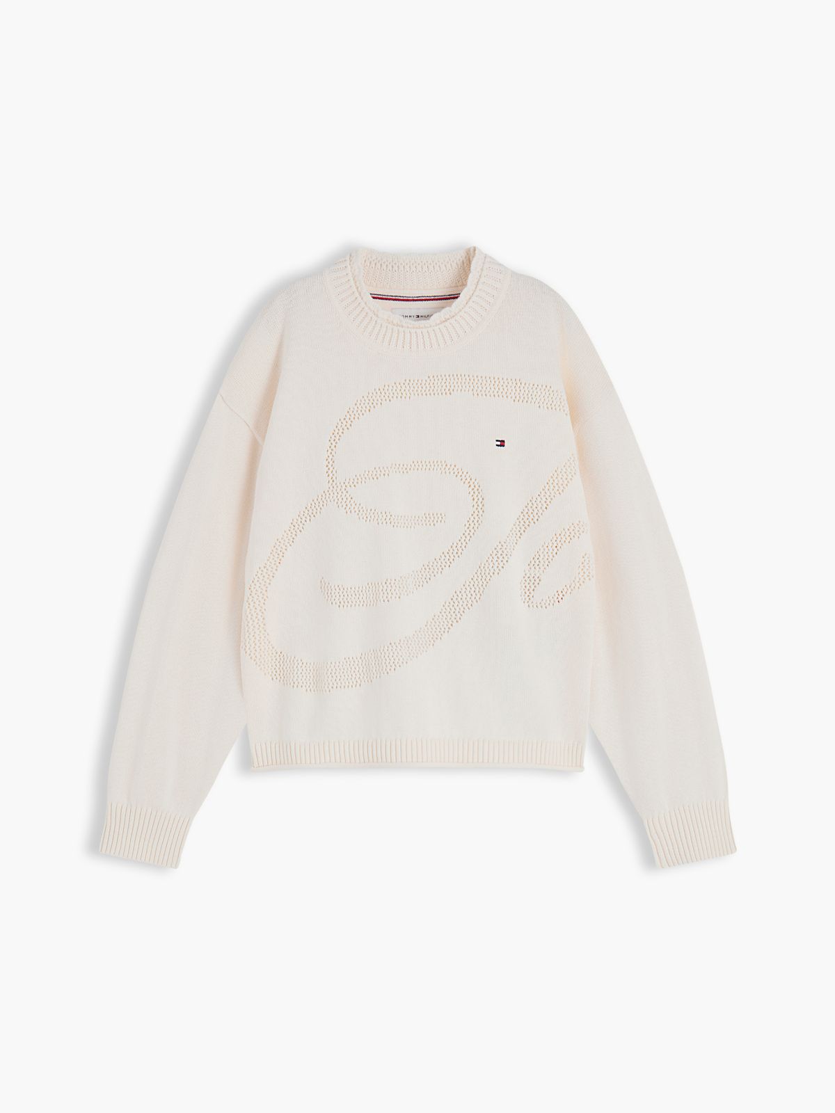 Textured Back Logo Relaxed Jumper — Yellow