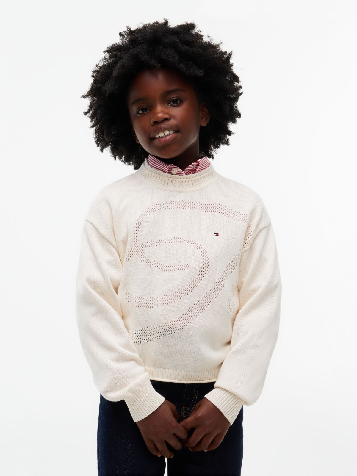 Textured Back Logo Relaxed Jumper — Yellow