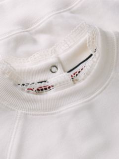 Flag Lace Trim Relaxed Sweatshirt — White 6