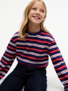 Essential Stripe Relaxed Long Sleeve T-Shirt — Blue 3