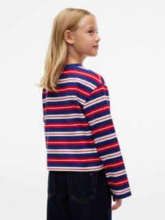 Essential Stripe Relaxed Long Sleeve T-Shirt — Blue 4