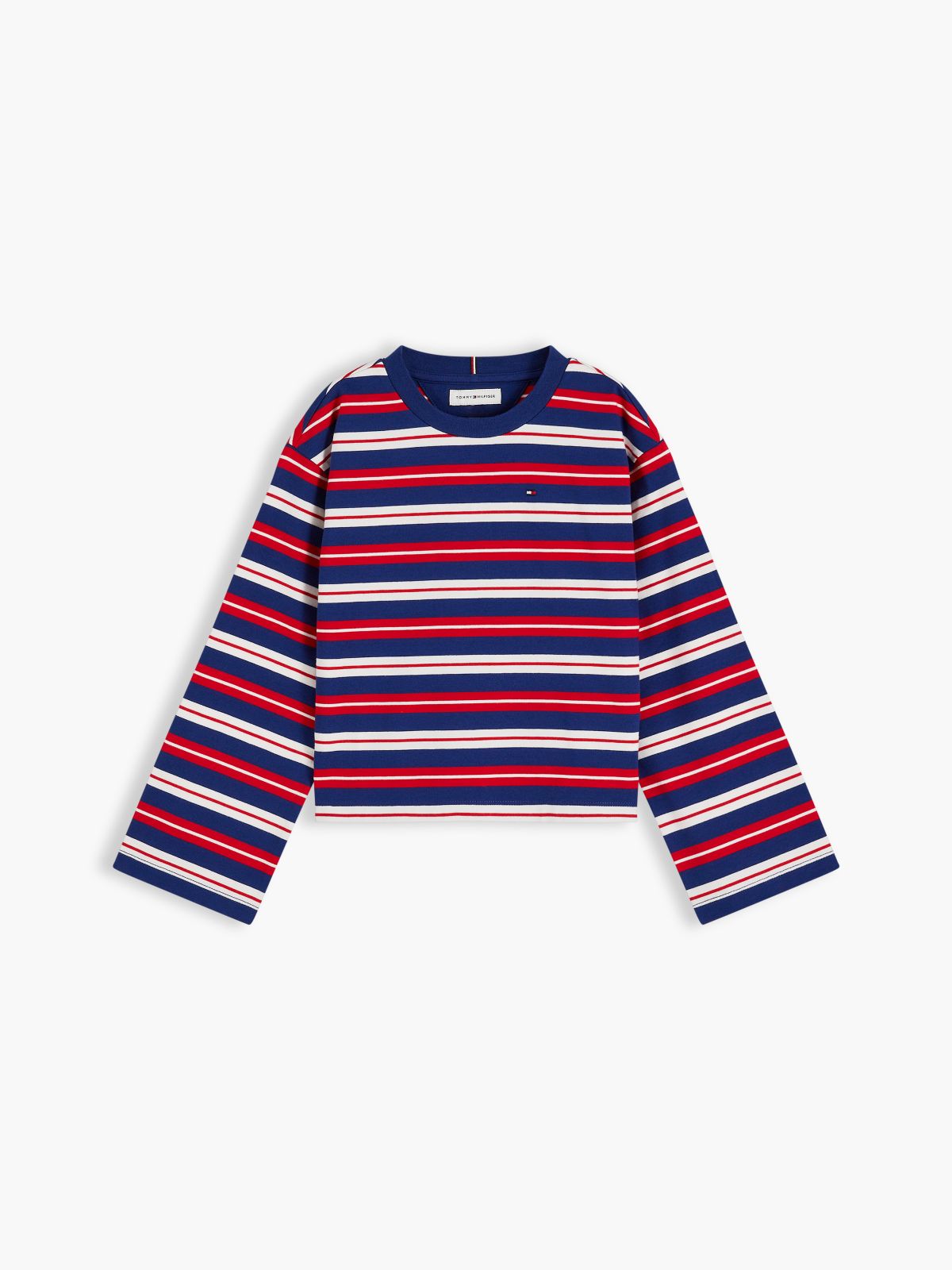 Essential Stripe Relaxed Long Sleeve T-Shirt — Blue