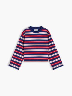 Essential Stripe Relaxed Long Sleeve T-Shirt — Blue 5