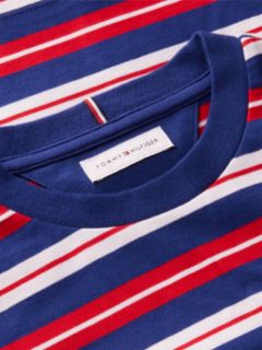 Essential Stripe Relaxed Long Sleeve T-Shirt — Blue 6