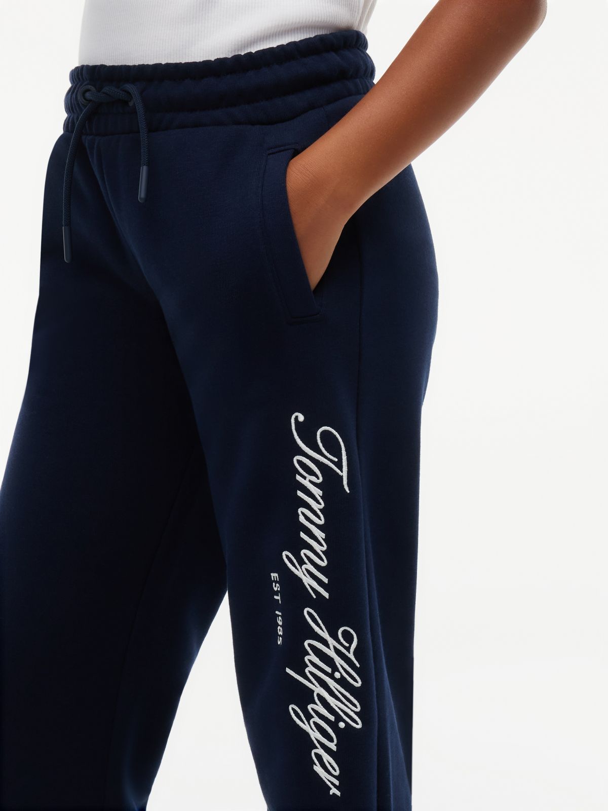 Logo Terry Wide Leg Joggers — Blue