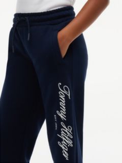 Logo Terry Wide Leg Joggers — Blue 3