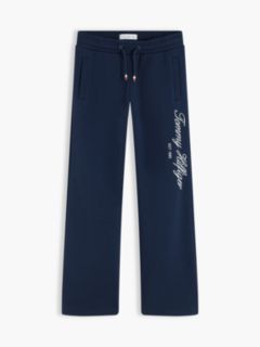 Logo Terry Wide Leg Joggers — Blue 5