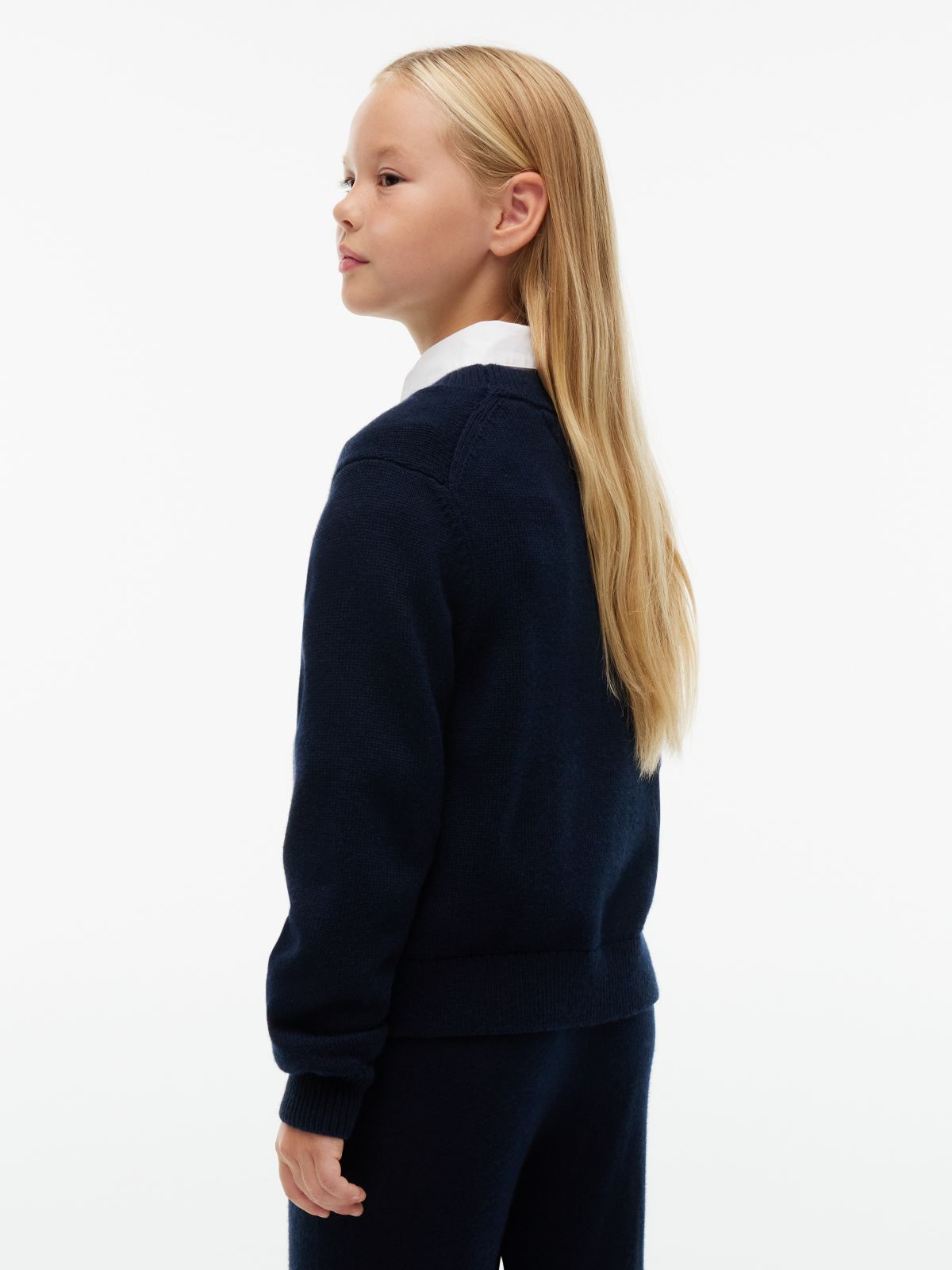 Logo Embroidery Flag Jumper With Wool — Blue