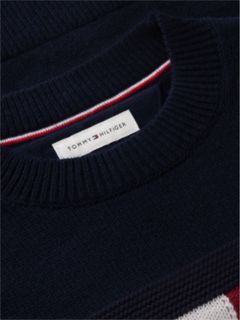 Logo Embroidery Flag Jumper With Wool — Blue 6