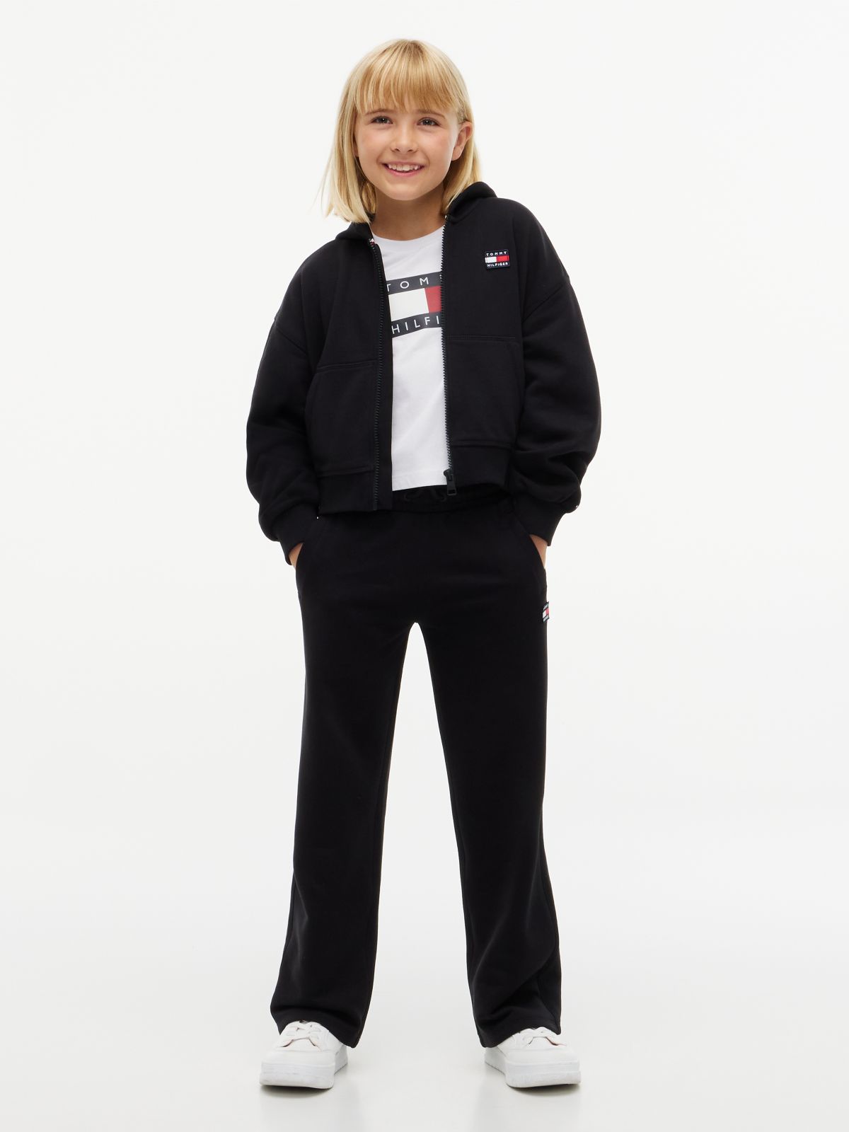 Heritage Flag Logo Relaxed Zip-Thru Hoody — Black