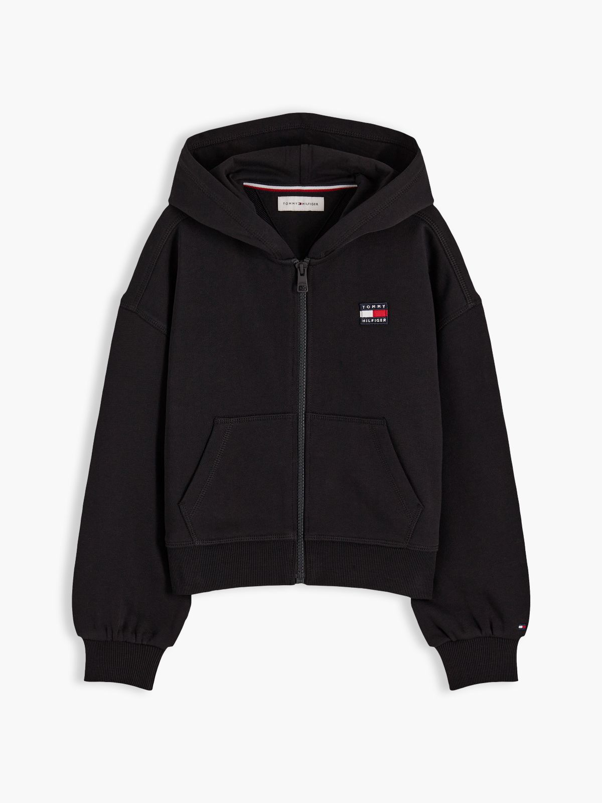 Heritage Flag Logo Relaxed Zip-Thru Hoody — Black