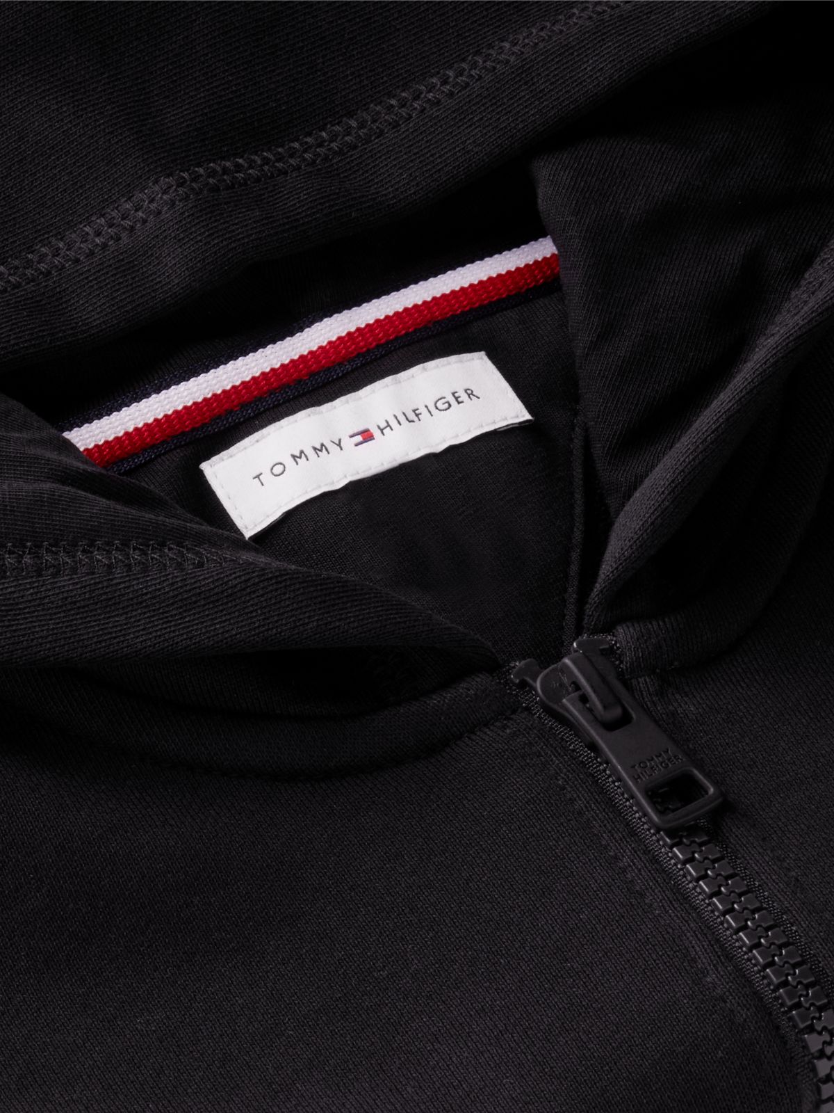 Heritage Flag Logo Relaxed Zip-Thru Hoody — Black