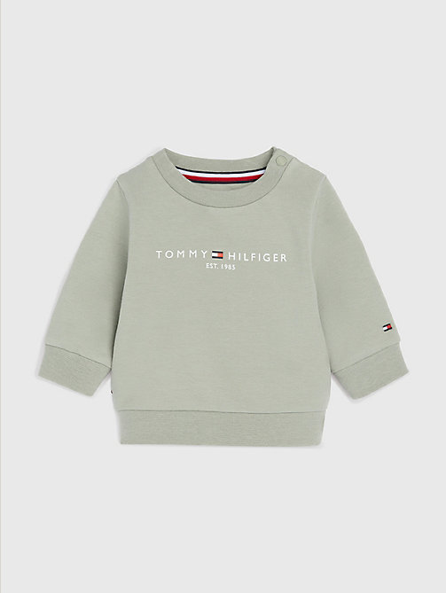 grey essential logo sweatshirt for newborn tommy hilfiger