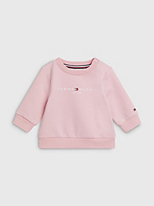 pink essential sweatshirt for newborn tommy hilfiger