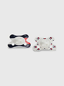 white 2-pack dummies gift set for newborn tommy hilfiger
