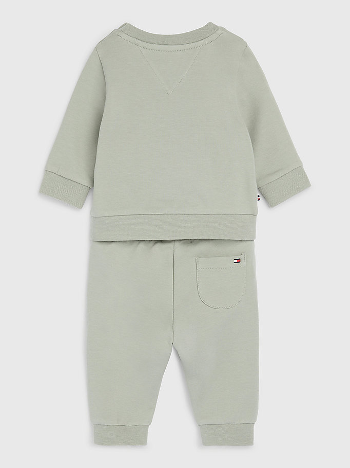 grau essential set mit sweatshirt und jogginghose für newborn - tommy hilfiger