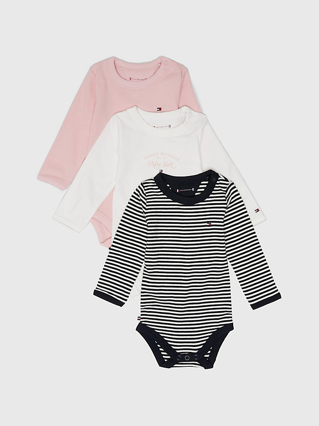 PINK SHADE 3-Pack Bodysuit Gift Box for newborn TOMMY HILFIGER