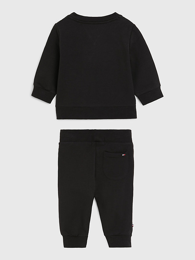 black essential set van sweatshirt en jogger met logo voor newborn - tommy hilfiger