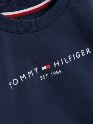 blue essential logo sweatshirt and joggers set for newborn tommy hilfiger