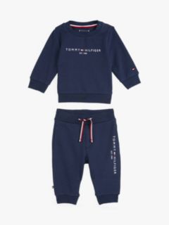 Essential Logo Sweatshirt And Joggers Set — Blue 1
