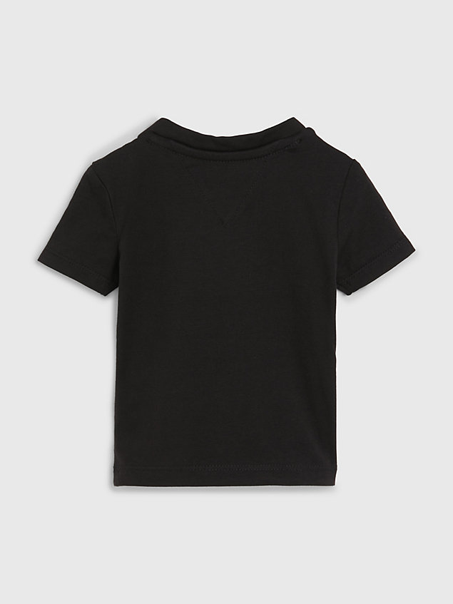 black essential t-shirt met logo voor newborn - tommy hilfiger