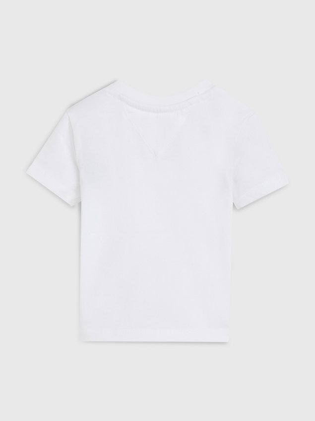 white essential t-shirt met logo voor newborn - tommy hilfiger