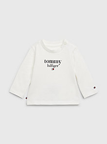 yellow logo long sleeve t-shirt for newborn tommy hilfiger