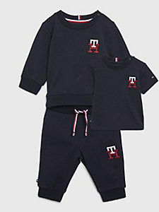 blue th monogram outfit gift set for newborn tommy hilfiger