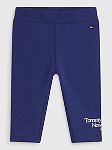 blue organic cotton leggings for newborn tommy hilfiger