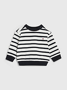 blue stripe logo sweatshirt for newborn tommy hilfiger