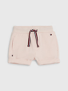 pink signature logo sweat shorts for newborn tommy hilfiger