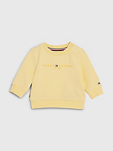 geel essential sweatshirt met logo voor newborn - tommy hilfiger