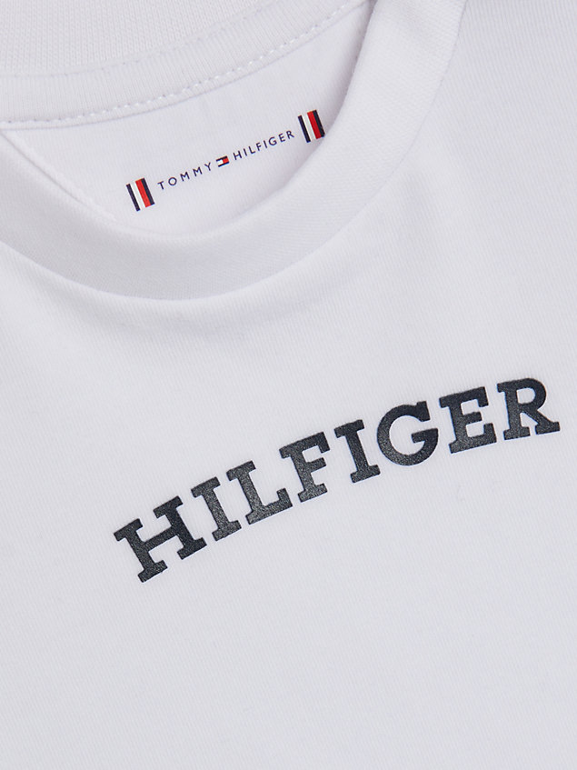 white hilfiger monotype jersey t-shirt for newborn tommy hilfiger