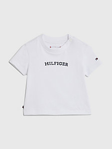 t-shirt hilfiger monotype in jersey bianco da newborn tommy hilfiger