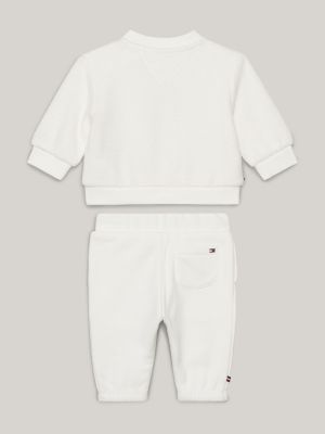 white th monogram relaxed fit outfit mit stempel für neugeborene - tommy hilfiger