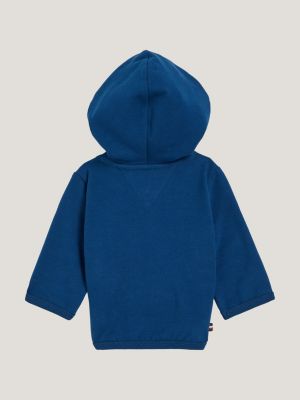 blue th monogram relaxed fit hoodie mit stempel für neugeborene - tommy hilfiger