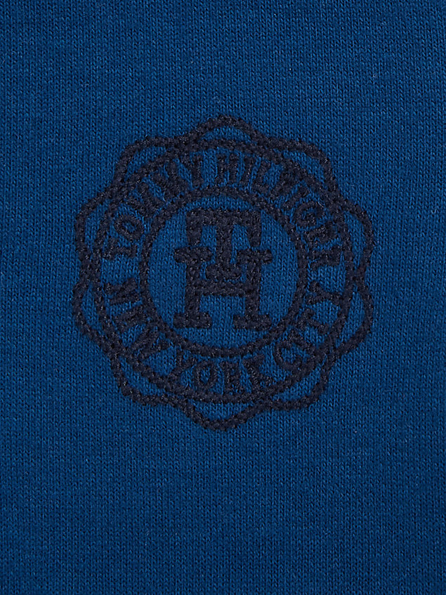 blue relaxed hoodie met th-monogram voor newborn - tommy hilfiger