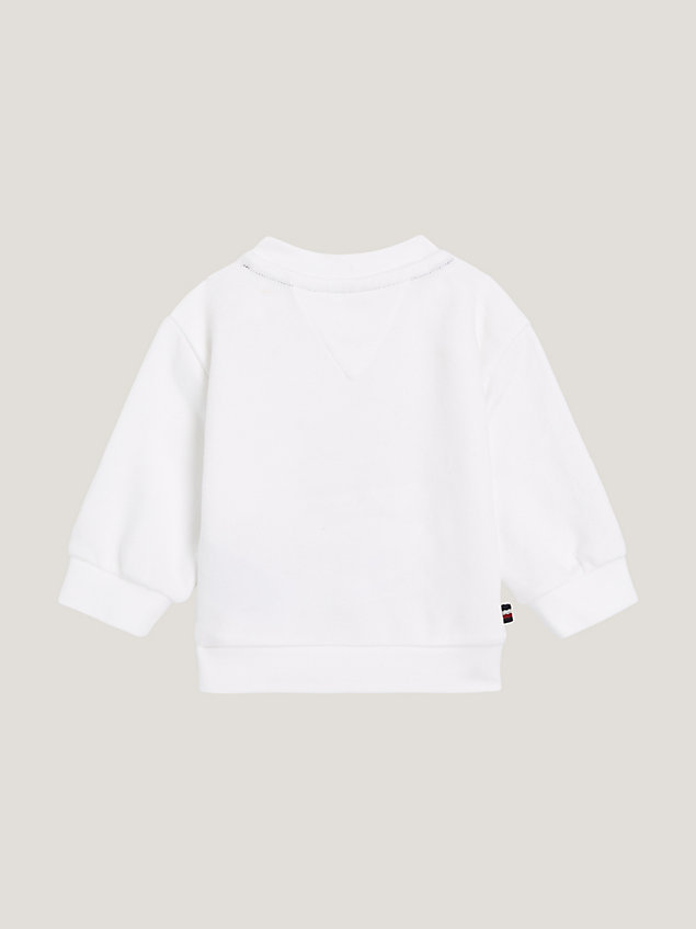 white relaxed fit varsity-sweatshirt mit rundhals für newborn - tommy hilfiger