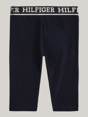 blue hilfiger monotype lange leggings für neugeborene - tommy hilfiger