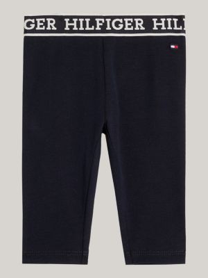 blue hilfiger monotype lange leggings für neugeborene - tommy hilfiger